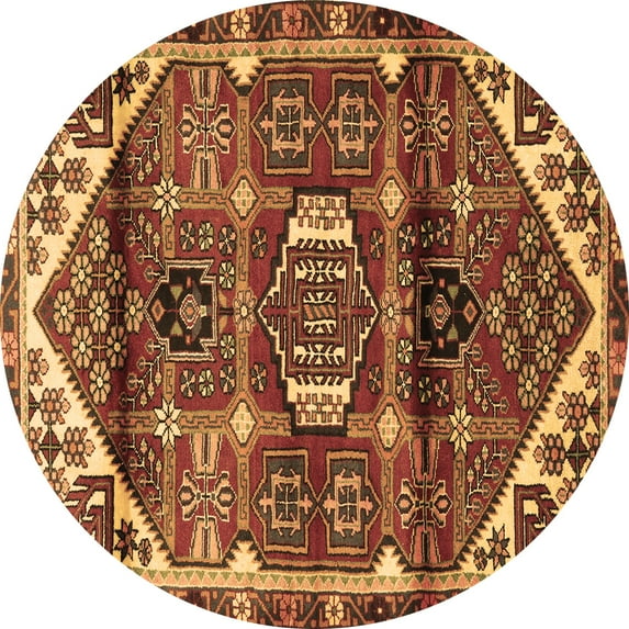 Ahgly Company Indoor Round Persian Brown Traditional Area Rugs, 8' Round