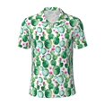 thumbnail image 2 of Daiia Cactus Plants Pattern Men’s Polo Shirts,Solid Deck Shirt,Classic Fit, Breathable Cotton Polo for Casual and Sport Wear-Small, 2 of 9
