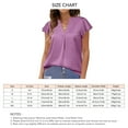 thumbnail image 5 of Camisas de manga corta con cuello en V y volantes para mujer, blusa de satén de manga corta con cuello en V para mujer, camisas de manga corta con cuello en V para mujer, grado profesional, 5 of 5