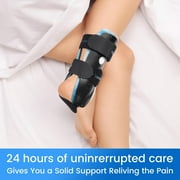 Velpeau Ankle Brace - Stirrup Ankle Splint - Adjustable Rigid Stabilizer for Sprains, Tendonitis, Post-Op Cast Support and Injury Protection for Women and Men (Gel Pads, Large - Right Foot)