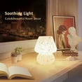 thumbnail image 3 of Mushroom Table Lamp, Dimmable Glass Bedside Lamp, Cute Small Nightstand Lamp for Living Room, Bedroom, Home Decor, 7.1'' H, White, 3 of 8