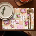 thumbnail image 4 of Pioneer Flower Floral Print Pattern Summer Placemats Table Placemats Set Of 6-Linen Kitchen Washable Placemats Table Mats 12x18 Inch Non-Slip Heat Resistant, 4 of 5