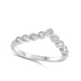 thumbnail image 4 of White CZ Chevron Pointed V Shape Bezel Ring .925 Sterling Silver Band Jewelry Female Size 10, 4 of 4