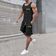 thumbnail image 2 of Afdoent Men's 2 Piece Short Set Mens Casual Summer Outfits For Everyday Wear Unique Printed Sleeveless Vest And Shorts Set For Outdoor Activities Versatile Style Beach Vacation Outfits, 2 of 9