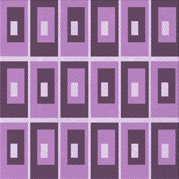 Ahgly Company Indoor Square Patterned Violet Purple Area Rugs, 7' Square