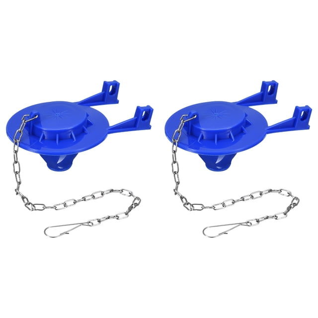 Unique Bargains 2 Pack 2' Toilet Flapper Replacement, Universal Toilet Flapper with Chain(Blue)