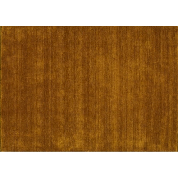 Ahgly Company Machine Washable Indoor Rectangle Abstract Yellow Contemporary Area Rugs, 4' x 6'