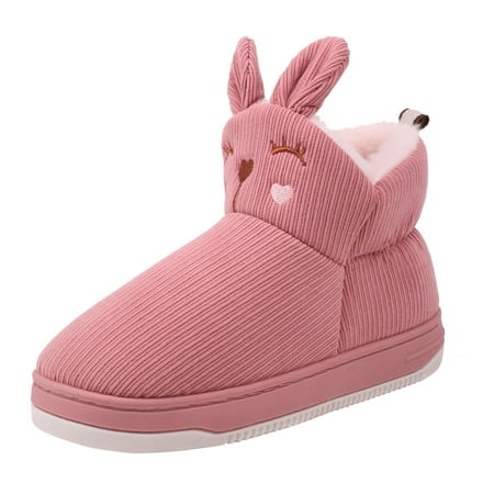 

NOKIO Women S Ankle Snow Boots Women s Winter Cotton Shoes Thickened Velvet Cotton Slippers Cartoon Cute Rabbit Casual Cotton Shoes Women S Anti-Slip House Shoes Women S Snow Boots With Rubber Soles
