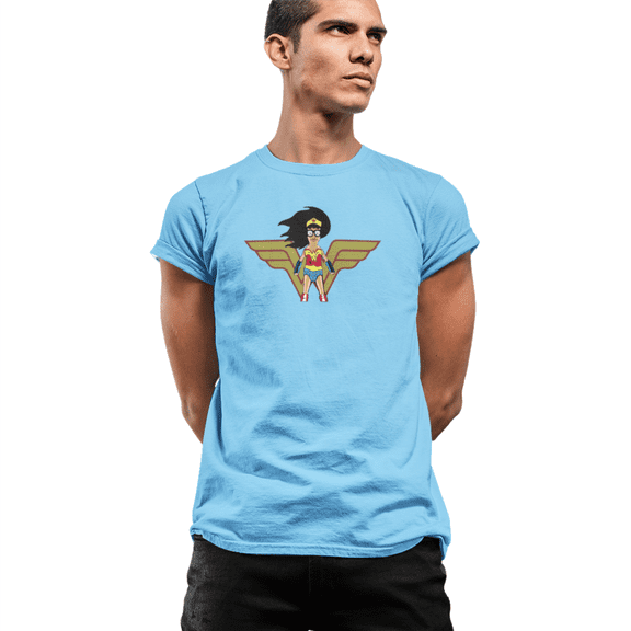 Bobs Burgers Tina/Wonder Woman Funny Mashup T-shirt Designed by Impressive Inks