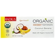 Radius Organic Toothpaste for Kids - Coconut Banana 3 oz Paste