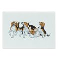 thumbnail image 1 of Beagle Cutting Board, 4 Beagle Hounds Siblings Playing Foxhound I Love My Dog Breed Theme, Decorative Tempered Glass Cutting and Serving Board, Large Size, Brown White and Black, by Ambesonne, 1 of 1