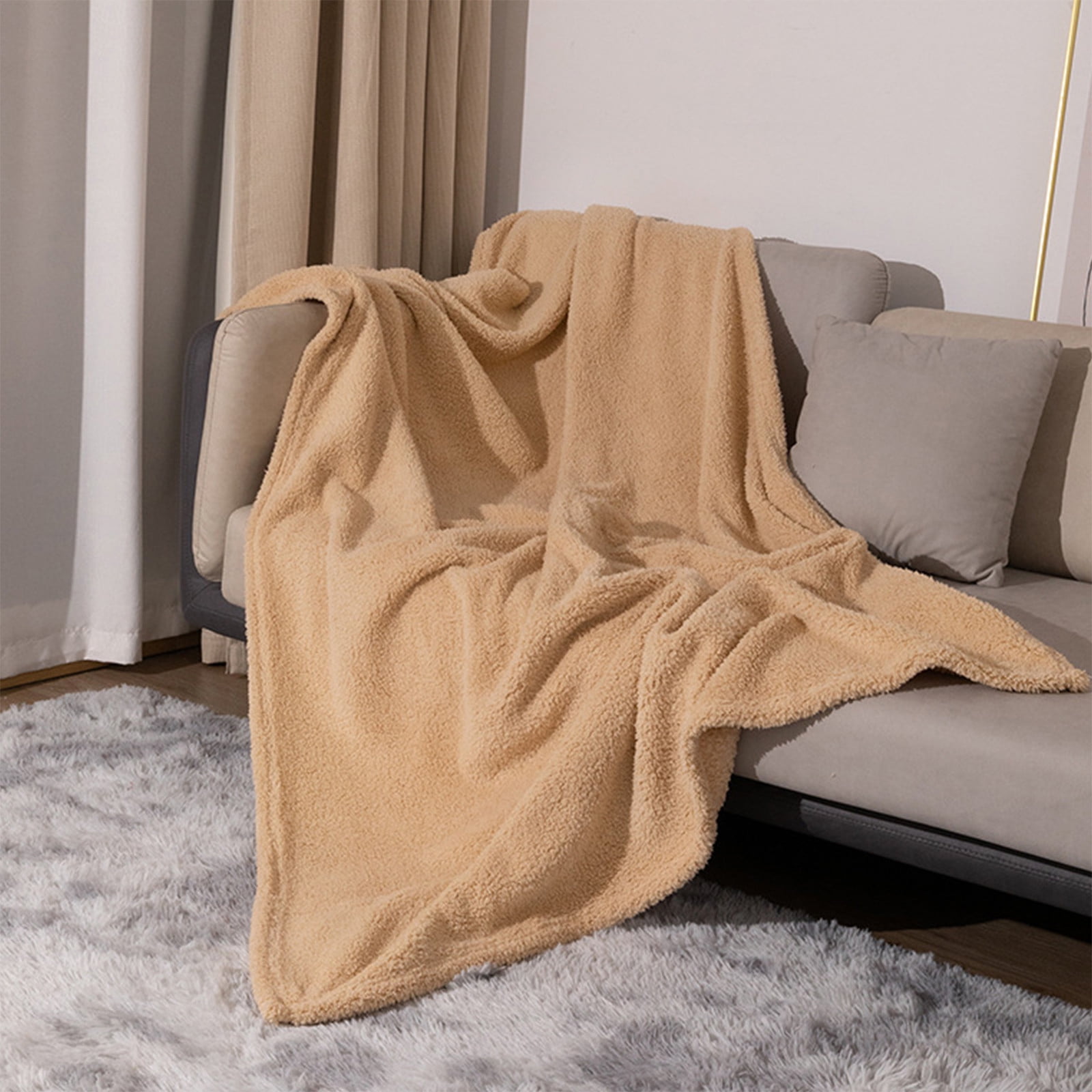 Kttectoa New Arrivals Discount Khaki Sofa Fleece Blanket A Lightweight Plush Cozy Soft Blanket and Sofa Blanket Shop all