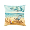 thumbnail image 2 of YiJuHui Ocean Beach Theme Throw Pillow Cover 45x45 Cm Summer Decorative Cushion Case For Sofa Bedroom Patio, High Definition Printing Soft Breathable Polyester Fabric, 2 of 5