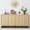 A-Natural, variant on YOCWO Walnut Sideboards and Buffets, Wave Panel Buffet Storage Cabinet with 4 Doors and Adjustable Shelf for Kitchen Living Room Entryway