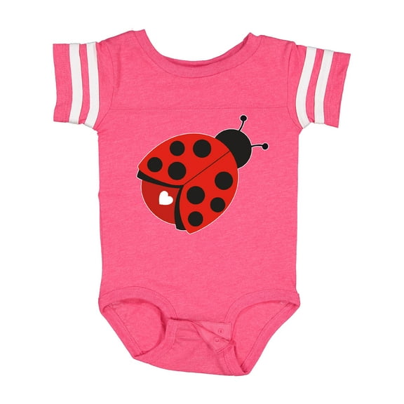 Inktastic Ladybug with a White Heart Girls Baby Bodysuit