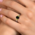 thumbnail image 4 of Gem Stone King 925 Silver and 10K Yellow Gold Black Onyx and Green Peridot Engagement Ring for Women | 2.20 Cttw | Oval 8X6MM | Gemstone December Birthstone | Size 6, 4 of 6