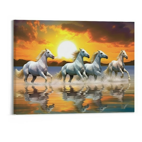 Shiartex A Galloping Horse Canvas Wall Art Picture 20x16in for Bedroom Living Room Home Decor 20x16in