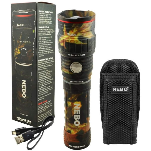 NEBO SLYDE KING 500 Lumen Rechargeable LED Flashlight Bundle with SLYDE