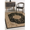 thumbnail image 3 of 2â€™ x 10â€™ Black and Beige Embellished Runner Rug, 3 of 5