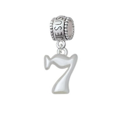 Medium Lucky 7 - Jesus Loves Me Charm Bead