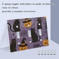 thumbnail image 3 of Yayeee Toggle Light Switch Wall Plate 3-Gang 6.37"x4.48" Decorative Outlet Cover, Purple Halloween Black Cat, 3 of 7