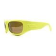thumbnail image 3 of 90s Styling Sport Wrap Runway Trend Plastic Sunglasses Lime Green - Brown, 3 of 4