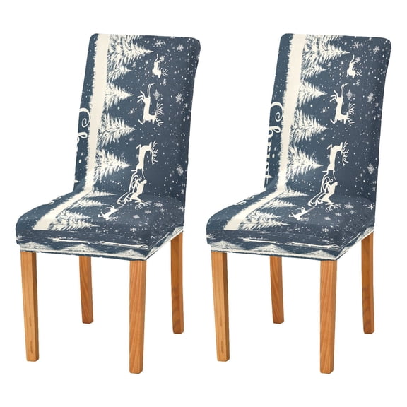 BZSMCE Chairs Slipcovers Dining Chair Covers Reindeer Soaring on The Blue Sky Creative Pattern