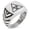 Silver, variant on Stainless Steel Biohazard Triangle Chevron Pattern Biker Style Polished Ring