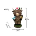 thumbnail image 2 of Highland Cow Figurine Highland Cow Bathroom Decor Scottish Highland Cow Resin Statue Cute Animal Decor for Home Garden Living Room Kitchen Office and Tiered Tray, 2 of 5
