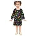 thumbnail image 2 of Girls' long-sleeved dress Pumpkin Ghost Green Girls' A-line dress with ribbed cuffs Soft and comfortable, 2 of 6
