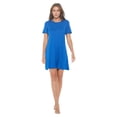thumbnail image 3 of Women's Short Sleeve Midi T-Shirt Dress, Casual Loose Swing Tunic Dress, Summer 2024(Royal Blue Medium Size), 3 of 6