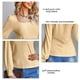 thumbnail image 5 of Top de manga larga para mujer, cuello en U, camisa de punto con huecos, jersey de Color puro, blusa, traje de otoño e invierno, amarillo L, 5 of 8