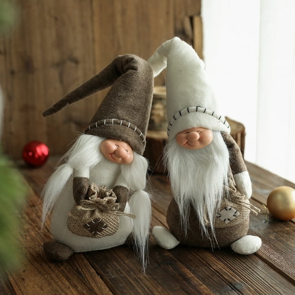 Christmas Gnomes Decoration 2PCS Gnomes Plush Collectible Figurine Tomte Merry Christmas Santa Gnome Swedish Tomte Nisse Plush Doll for Decor Holiay Party Gifts