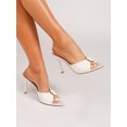 thumbnail image 6 of On feet & in love Women's Satin Pointed Toe Stiletto Mules - Ruched Slip-On Dress Heels with Gold-Tone Hardware, 6 of 8