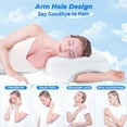 thumbnail image 3 of Side Sleeper Pillow with Arm Hole, Shoulder Relief System with 3 Arm Place Hole, Memory Foam Pillow for Side, Back and Stomach, White, 3 of 7