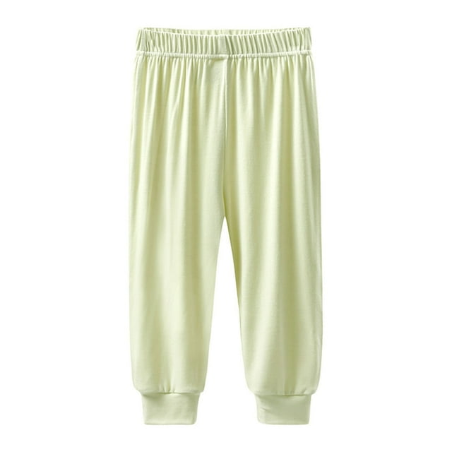 HVOBTTY Pantalons Droits Longs pour Enfants, Pantalons Répulsifs d'Été Fins Respirants et Frais Verts, 130
