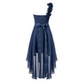 thumbnail image 2 of Kaerm Kids Girls Junior Bridesmaid Dresses Girl One-Shoulder Chiffon High Low Dress Wedding Prom Navy Blue 10, 2 of 5