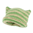 thumbnail image 2 of Eoperou Beanie Hat No Brim Vivid Color Stretchy Breathable Friendly to Skin Decorative Yarn Winter All-Match Striped Women Knitted Hat for Girl, 2 of 7