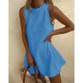 thumbnail image 3 of Aunavey Womens Summer Dress Sleeveless Scallop Trim Neck Short Mini Casual Loose Tank Dress A Line Cute Sundress, 3 of 3