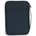 thumbnail image 3 of Cross Solid Blank Navy Blue Thinline Vinyl Zippered Bible Cover Case With Handle, 3 of 3