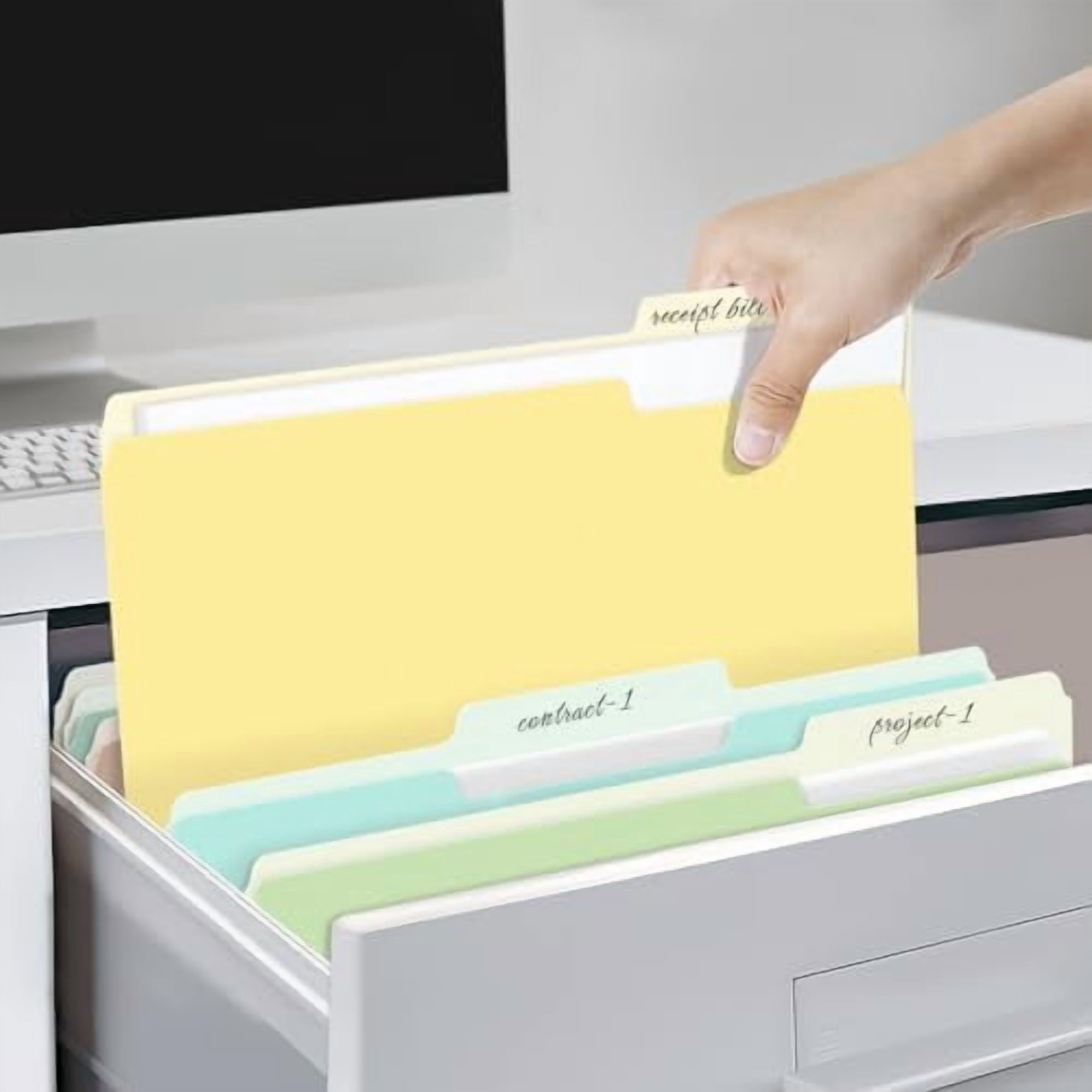 File Folders, 100 Pack Manilla Folders 8.5 x 11, 10 Colors Folder Office Organization Home School Folders for Documents Files Paper