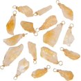 thumbnail image 1 of 16 colgantes de citrino natural chapados en oro de 18 quilates con alambre envuelto. Colgantes de citrino de roca irregulares amarillos. Dijes de piedra curativa., 1 of 6