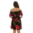 thumbnail image 3 of Riviera Sun Rayon Crepe Printed Short Dress for Women (2X, Black - Red Floral), 3 of 3