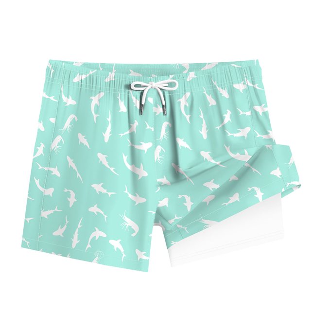 Pantalones Cortos Playa Baño Natación para Hombres Seco (xl) Verde