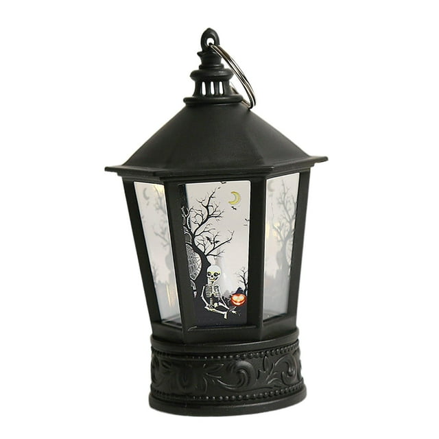 Lámpara de linterna LED de Halloween, linterna sin llama de calabaza, luz de decoraciones de Halloween para eventos de festival, accesorios Cráneo