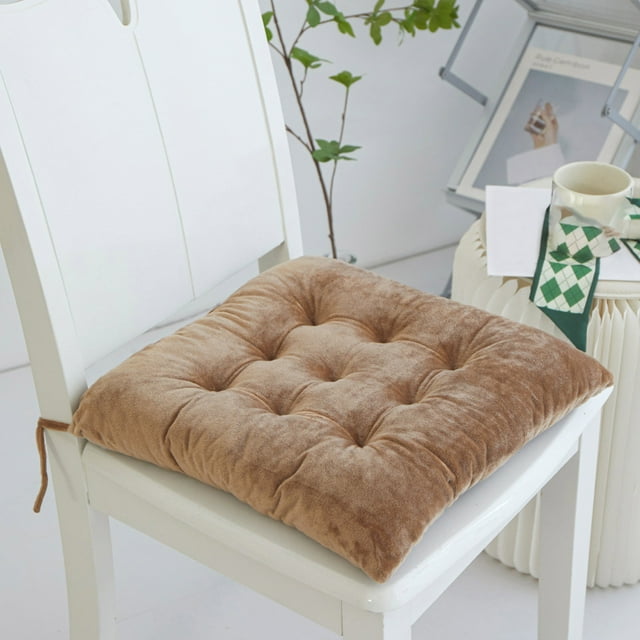 Fiudx Cojín de Terciopelo de Cristal de Color Liso, Tejido Suave y Transpirable, Relleno de Esponja Gruesa, Diseño Antideslizante, Cómodo Tapete para Silla de Oficina, Versátil para Sofá, Silla, Camp