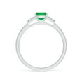 thumbnail image 2 of ANGARA Natural Emerald Engagement Ring with Bar-Set Tapered Baguette Diamonds in 14K White Gold for Women (Size-5mm) | May Birthstone, Anniversary, Jewelry Gift for Women | Natural Emerald Ring, 2 of 8