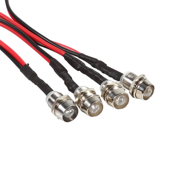 Yosoo 4 Pcs 12v 8mm LED Panneau Pilote Tableau de Bord Témoin Témoin Lampe Voiture Van Bateau, LED Panneau Pilote Lumière, Panneau Pilote Tableau de Bord