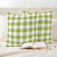 thumbnail image 3 of Green Plaid Outdoor Waterproof Pillow Covers, Gradient Geometric Buffalo White Checkered Decorative Square Throw Pillowcase Sofa Cushion Sham for Patio/Couch/Chair, 18"x18" 2 Pack, 3 of 8