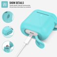thumbnail image 4 of Coffea Protective Silicone Case with Keychain for IBAOLEA AirPods 2 (Black) Biscay Green, 4 of 7